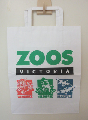 Zoos Victoria - Branded Paper Shopping Bag - Werribee, Melbourne and Healesville