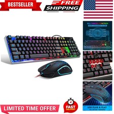Gaming Keyboard and Mouse Combo, K1 RGB LED Backlit Wired Keyboard with 104 K...