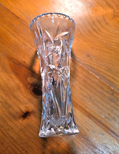 Lenox Fine Full Lead Crystal Bud Vases 6” Vintage Pinwheel Design