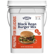 Augason Farms Black Bean Burger Mix 4-Gallon Pail, Certified Gluten Free