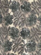 La Femme Black Floral Lace Embellished Cocktail Dress Size 4 #60 NWT