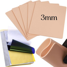 Tattoo Practice Skins 3MM Silicone with Transfer Paper Kit 10 Sheets 11x8.5