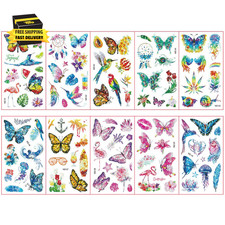 Butterfly Temporary Tatto for Kids Waterproof Colorful Temporary Tattoos Fake Ta