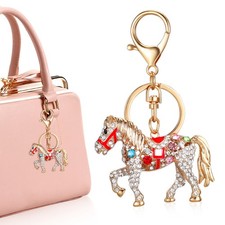 2026 Horse Keyring Keychain for Purse Handbags Crystal Pendant Animal
