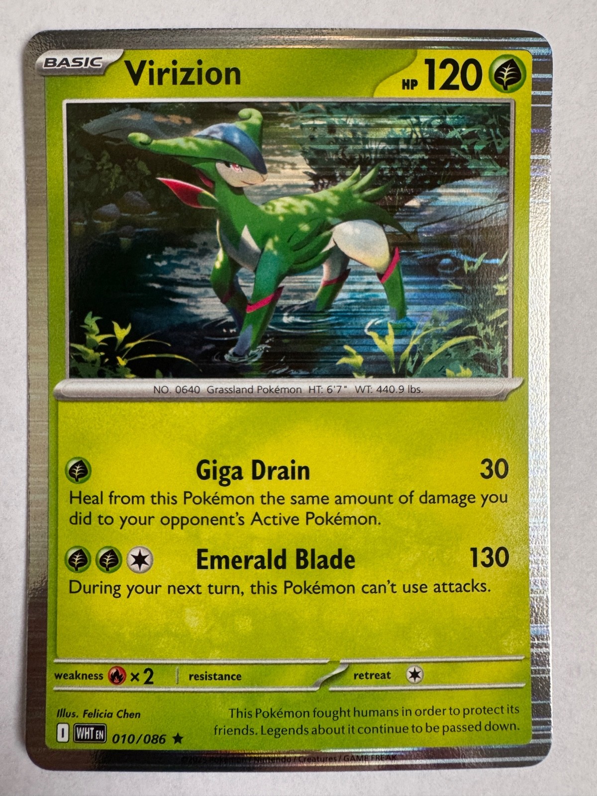 Pokemon TCG WHT White Flare 010/086 Virizion Holo Rare