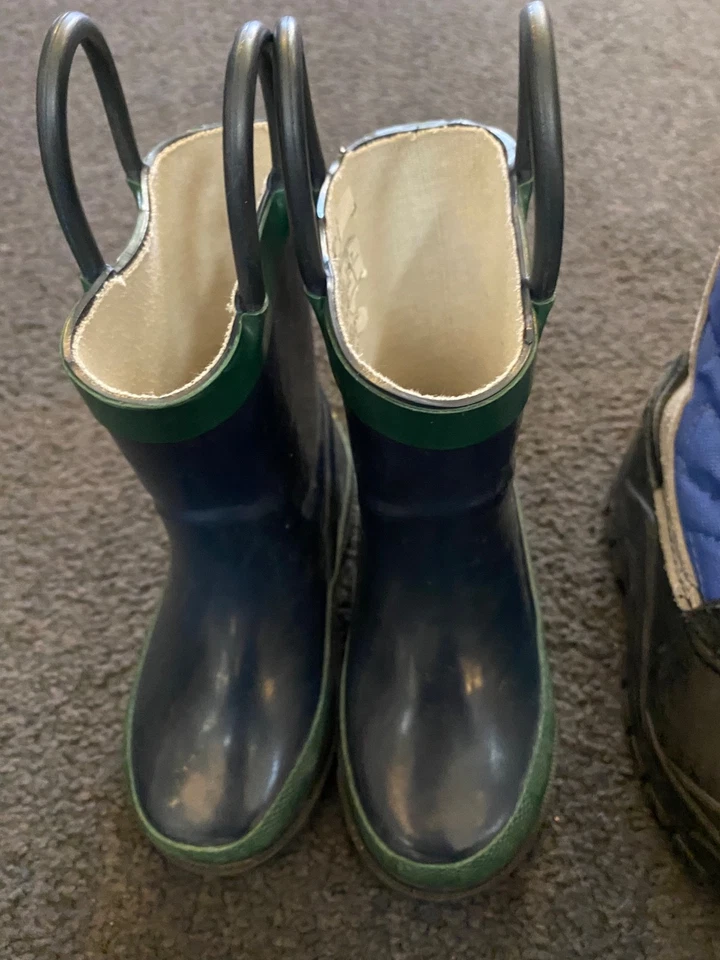 Lote 3 pares de botas de invierno para niños pequeños talla 6 azul marino zapatos Foto 3 de 4