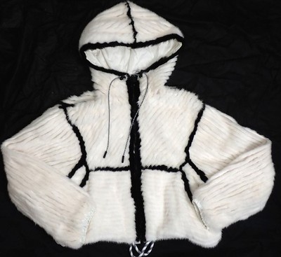 FENDI FEATHERLIKE MINK FUR HOODED JACKET REVERSIBLE OVERSIZED COAT