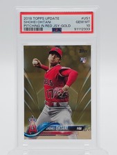 SHOHEI OHTANI 2018 TOPPS UPDATE GOLD ROOKIE RC /2018 PSA 10 Q1228