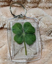 Genuine Real 4 Leaf Clover Keychain