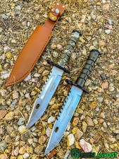 13" Military Survival Rambo Fixed Blade Hunting Knife Bayonet Tactical Bowie