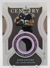 2021 Panini National Treasures Century Materials Josh Jacobs CM-JJ 23/25 Patch