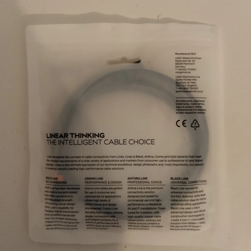 Lindy 2m USB 2.0 Type A to Mini-B Cable, Anthra Line, Pro Range, Gold Plated - Image 3 of 3