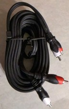 STEREO AUDIO CABLE 1 PAIR OF RCA MALE RED WHITE TO1 PAIR OF RCA MALES 25FT NEW