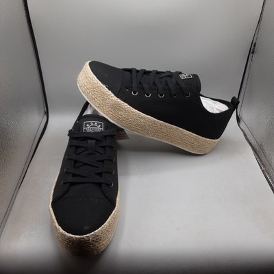 Skechers Bobs Sesame Sun Dazing Espadrille Women's 7.5M Black Sneakers