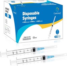 100 Pack 3ml Syringes 23G, 1.0 inch Luer Lock Syringe Individually Packag...