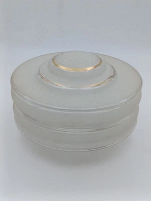 Globe lampe verre dépoli vintage Ø19 style Art déco plafonnier ancien - Photo 1/4