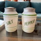 Vintage 1940’s Hazel Atlas White Milk Glass Collectible Salt and Pepper Shakers