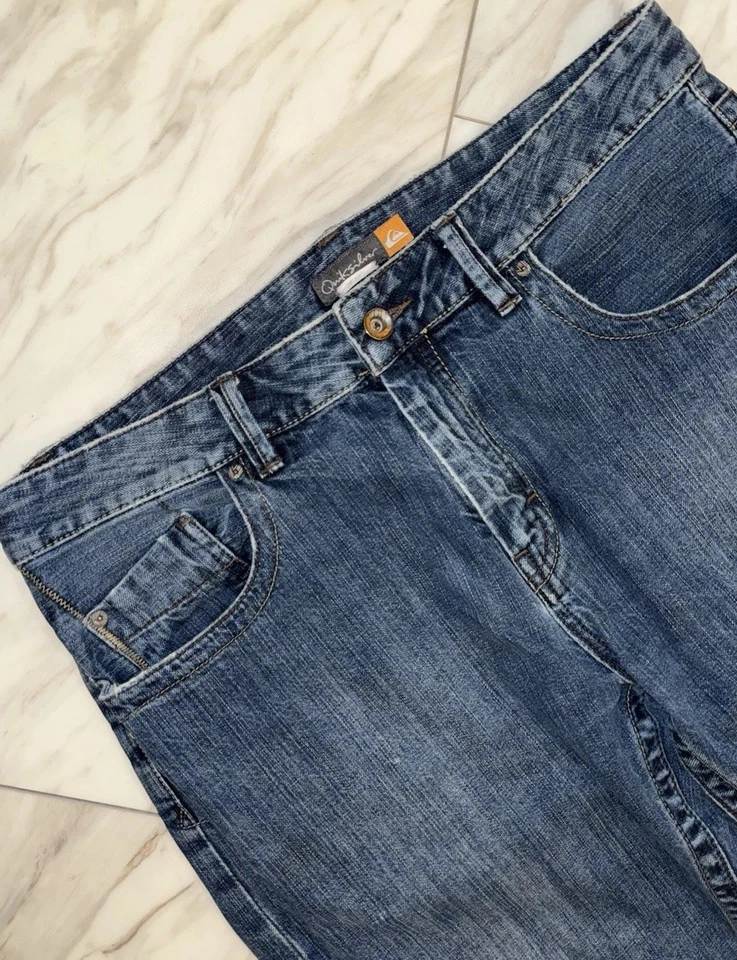 Vintage 2000s Quiksilver Bootcut Jean Size 36x28 Regular Fit Blue Y2K Surf Skate - Image 3 of 4