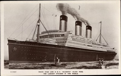 Ak Dampfer RMS Majestic, White Star Line - 3265849