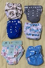 New Swim Diaper  Pocket Diapers Adjustable Snaps With Liners Lot of 5