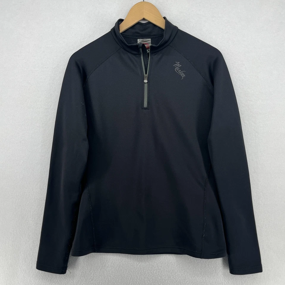 MARKER Sudadera Mujer L Ligera Suave Polar 1/4 Cremallera Pullover Negro Foto 2 de 4