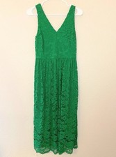 Simply Vera Vera Wang Green Lace Midi Dress Floral Waist Detail Size S