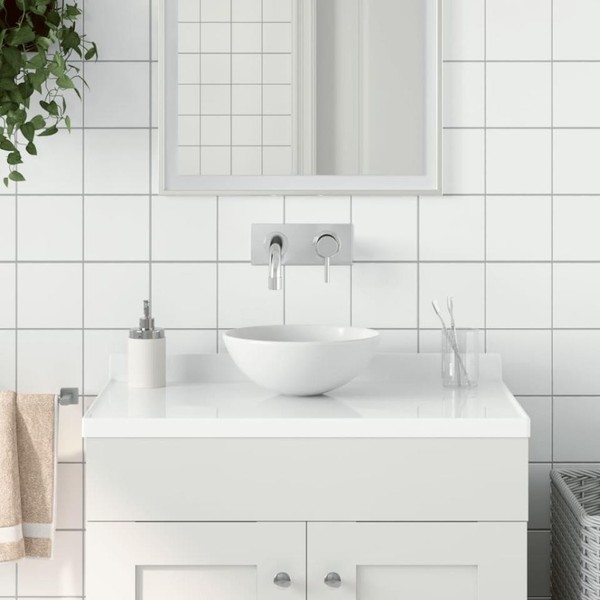 Waschbecken Keramik Mattweiß Rund-image