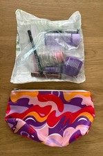 new CLINIQUE sample TRAVEL 8-piece MAKEUP set w/ BAG wrinkle cream LIPSTICK etc