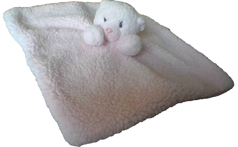 Ebba Aurora Pink Bear SUPER soft Lovey Baby Security Blanket Fluffy Fleece Plush