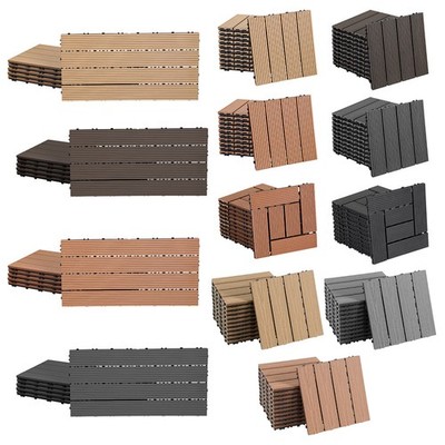 WPC Terrassenfliesen 1㎡-10㎡ Balkon Klickfliese Stecksystem Holzfliesen Garten