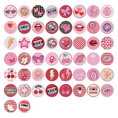 50pcs Waterproof Cherries Theme Stickers Decals PVC Material Artistic Doodles