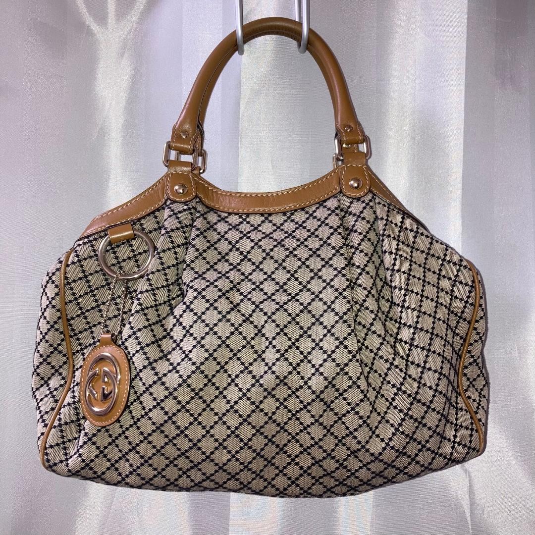 GUCCI Sukey GG Canvas Handbag in Brown 211944 PC7BFH