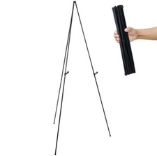 63" Steel Easy Folding Steel Display Easel, Adjustable Holders, Portable Signs