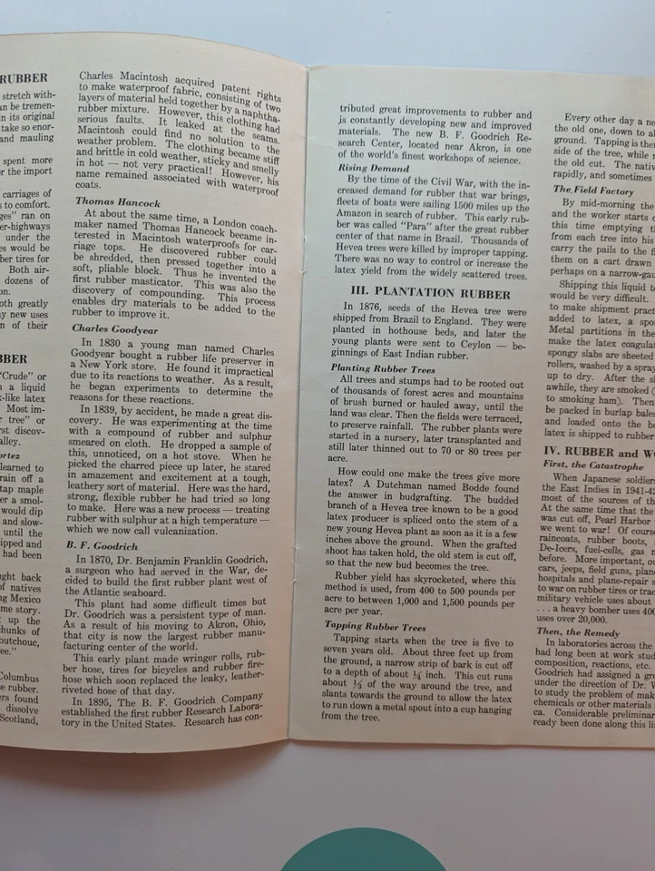 Vintage B F Goodrich Teacher's Manual for The Story of Rubber Booklet - Image 3 of 4