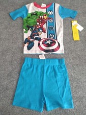 Marvel Avengers Superheroes Boys 2 pc Short Set Size 6 Blue NWT