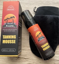 2X Faster Self Tanner Mousse Tanning Bronze & Mitt 6.76 fl oz EXP 3/27 NEW