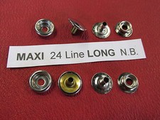 MAXI SNAP NICKEL Pl. BRASS 24 LINE LONG LENGTH H.D. 100 sets LEATHER SNAPS USA