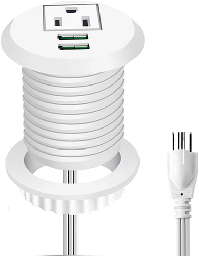 Ojal de alimentación de escritorio, ojal de escritorio orificio de 2 pulgadas, ojal de alimentación con USB, Ea - Imagen 8 de 12