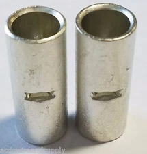 2 GAUGE TINNED COPPER BUTT CONNECTOR 2 PK CRIMP TERMINAL AWG BATTERY SPLICE 