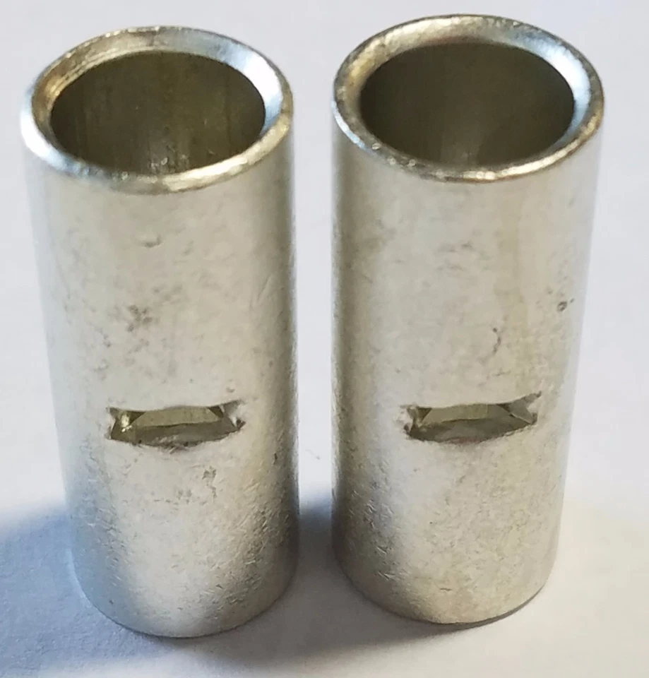 ACDC WIRE AND SUPPLY 2 GAUGE TINNED COPPER BUTT CONNECTOR 2 PK CRIMP TERMINAL AWG BATTERY SPLICE