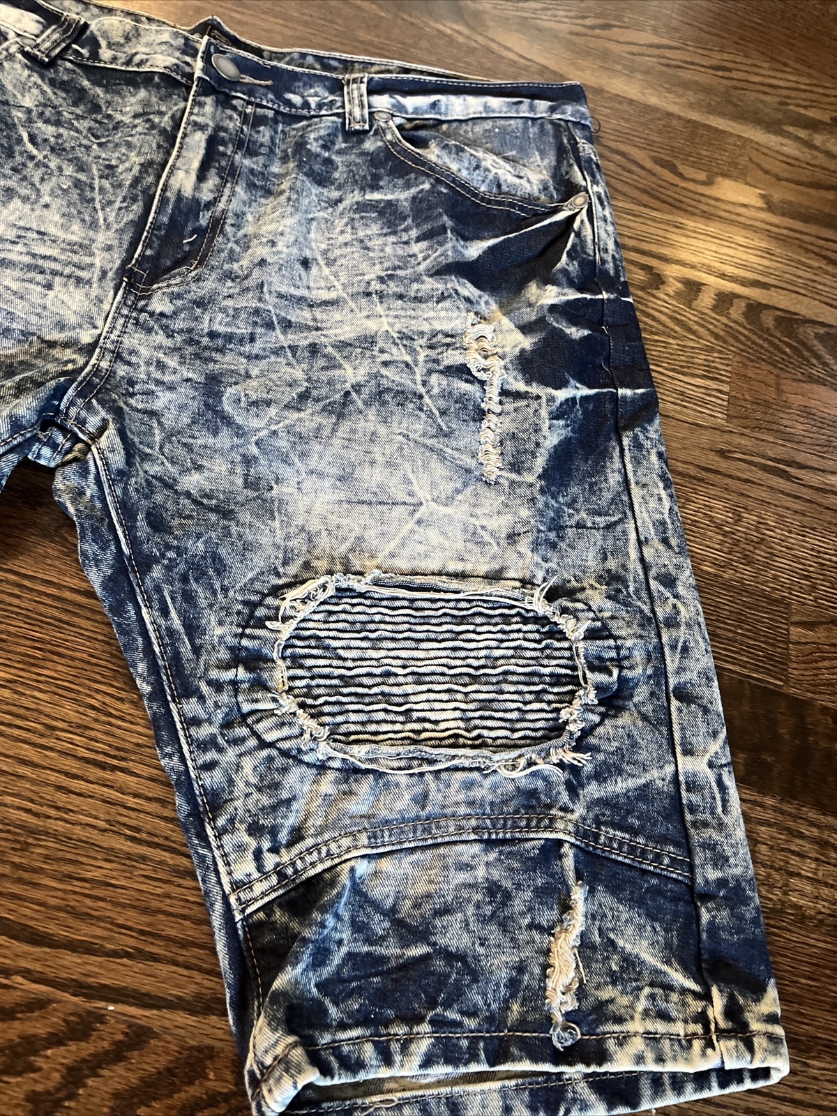 Road Narrows Mens Stonewash Jean Shorts Size 40 (waist 41) - View 3