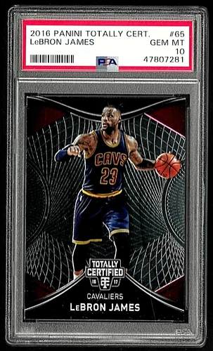 2016 PANINI TOTALLY CERTIFIED BASKETBALL CARD #65 LEBRON JAMES PSA 10 CAVALIERS