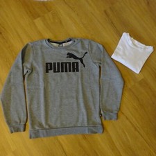 ***PUMA Sweatshirt grau + LA Shirt weiß S. O...