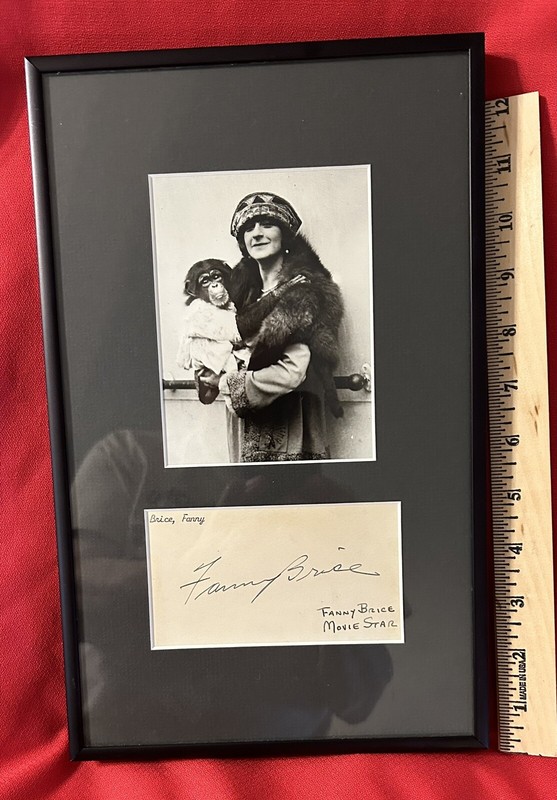 FANNY BRICE (1891-1951) autograph cut | "Funny Girl" - signed + Photo - Framed