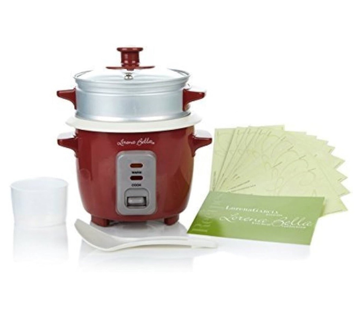 Lorena Garcia Skinny Mini One-Touch Cooker with Steamer Insert Rio Red