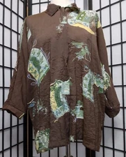 Citron Rayon from bamboo and nylon Long Sleeve Button front Jacket Medium