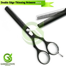 6'' Double Edge Thinning Haircut Scissors Finger Rest Barber Texturizing Shear