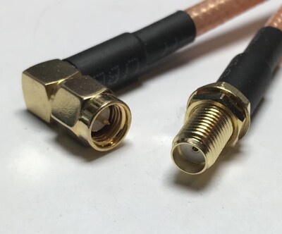 RG400 SMA Male Angle to SMA Female Double Shield Coax Cabl PICK LENGTH RF US Lot