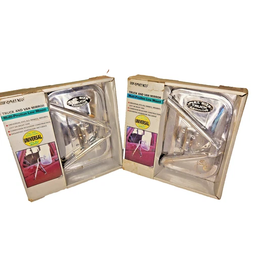 Lot of 2 NEW Chrome Universal Rally 3612 Mirror Multi-Position Low Mount VTG 90s