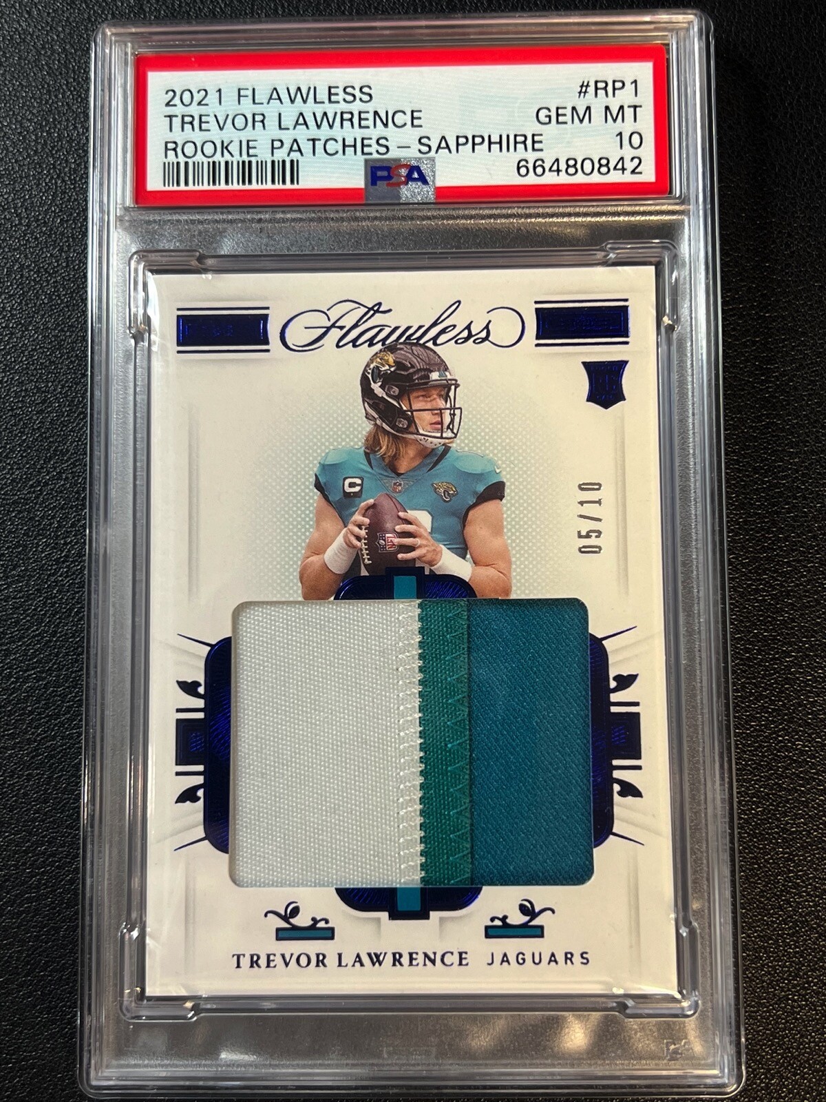 Trevor Lawrence Panini Flawless Rookie Patches #RP1 Sapphire